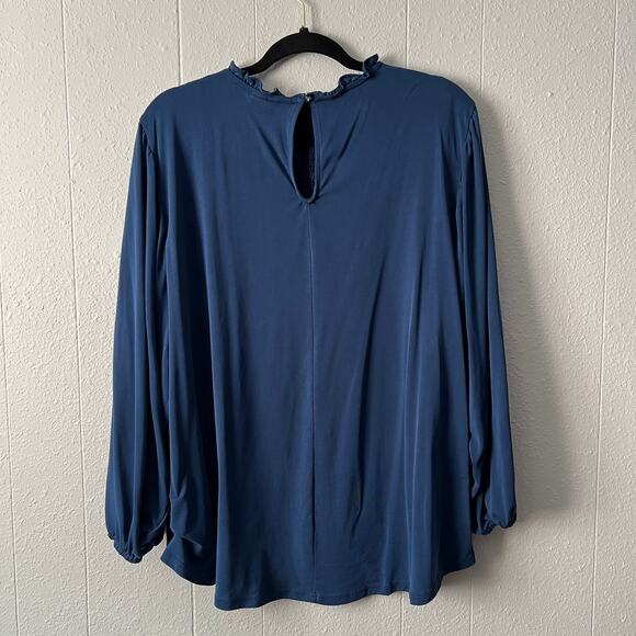 LuLaRoe Womens Top 2XL Puff Sleeves Smocked Relaxed Career Workwear Office Chic - Picture 6 of 11